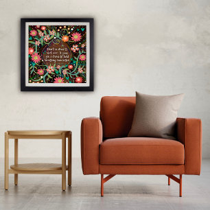 roze bloemige inspirerende start over quote poster