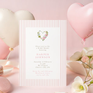 Roze bloemige liefdeshart Valentijns bruiloft Kaart