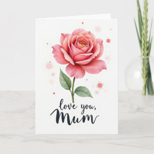Roze Bloemige Mum Liefde Kaart