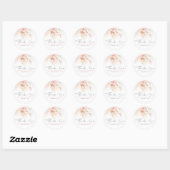 Roze Bloemige Pampas Gras Boho Dank Je Ronde Sticker (Vel)