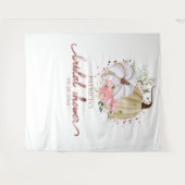 Roze Bloemige Pompoen Herfst Bruidsmeisjesfeest Ac Wandkleed (Voorkant (horizontaal))