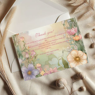 Roze Bloemige Quinceanera Viering Briefkaart