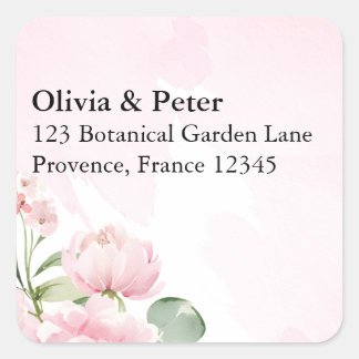 Roze Bloemige Retouradres Sticker