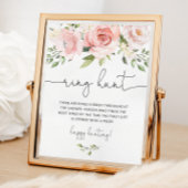 Roze bloemige ring zoek bridal shower spel poster