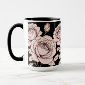 Roze Bloemige Roos Mok (Links)