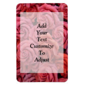 Roze bloemige rozen magneet (Verticaal)