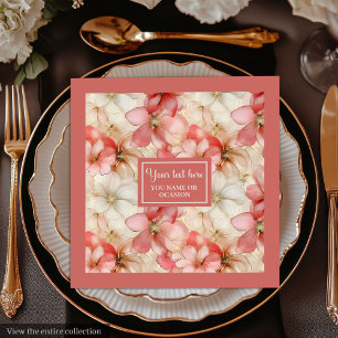 Roze Bloemige Servet Elegante Trouwtafeldecoratie
