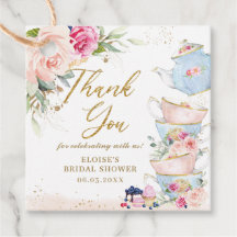 Roze bloemige theepartij baby shower verjaardag