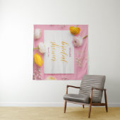 Roze Bloemige Thema Bruidsdouche Wandkleed (In Situ (horizontaal))