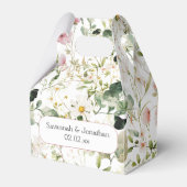 Roze Bloemige Trouw Favor Bedankdoosjes (Voorkant Zijde)