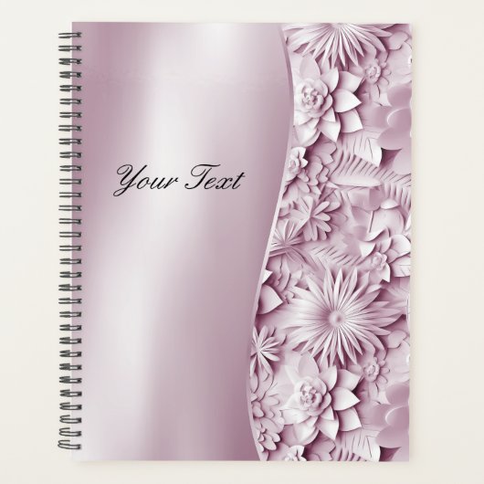 Roze Bloemige Trouwplanner Planner (Voorkant)