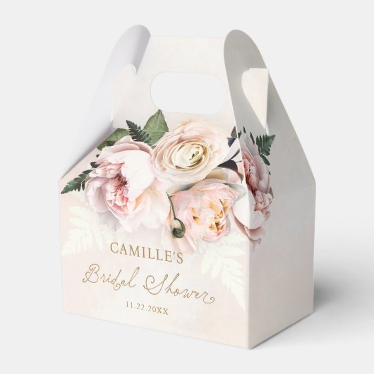 Roze bloemige tuinsieradendozen voor bruidsfeest bedankdoosjes (Achterkant)