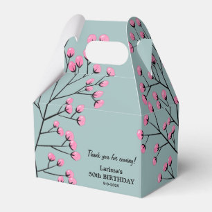 Roze bloemige verjaardagscadeau doos bedankdoosjes