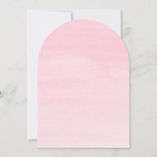 Roze bloemige Victoriaanse bruiloftboog Kaart (Achterkant)