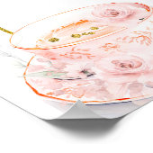 Roze bloemige welkomstbord voor babyborrel poster (Hoek)