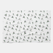 Roze bloemknoppen, aquarelpatroon theedoek (Horizontaal)