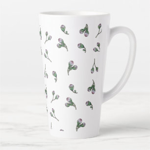 Roze bloemknoppen latte mok