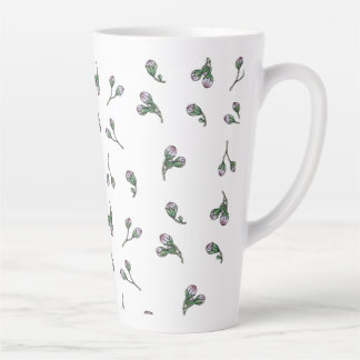 Roze bloemknoppen latte mok