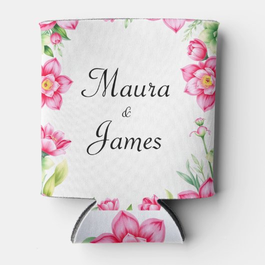 Roze Bloemkoeler Blikjeskoeler (Voorkant)