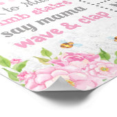 Roze bloemkonijn Konijn Verjaardag Mijlpaal Statis Poster (Hoek)