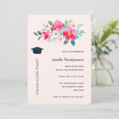  roze bloemkool Afstuderen Kaart (Staand voorkant)