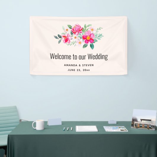 roze bloemkool Bouquet Weddenschap Spandoek (Beurs)
