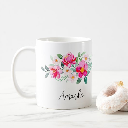 roze bloemkool koffiemok (Met donut)