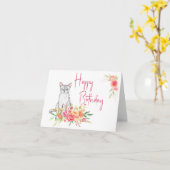 Roze bloemkool op zaterdag Kaart uit de kat (Gele Bloem)