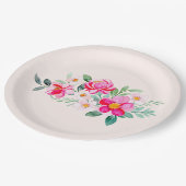  roze bloemkool papieren bordje (Gekanteld)