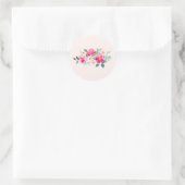  roze bloemkool ronde sticker (Tas)