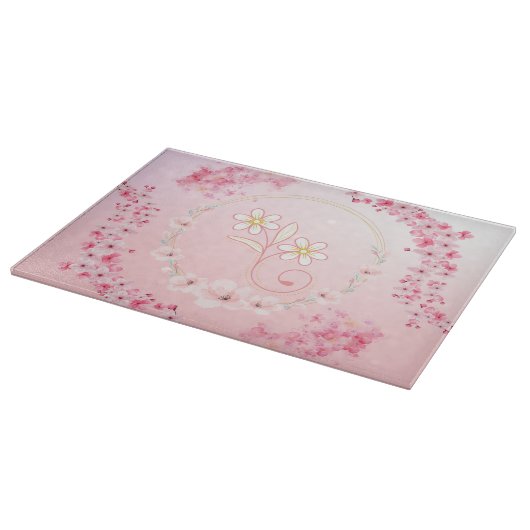 Roze Bloemkunst, Verse Spring Bloom Design Snijplank (Hoek)