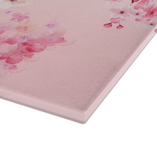 Roze Bloemkunst, Verse Spring Bloom Design Snijplank (Hoek)
