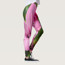 Roze bloemleggings met ochtenddauw leggings