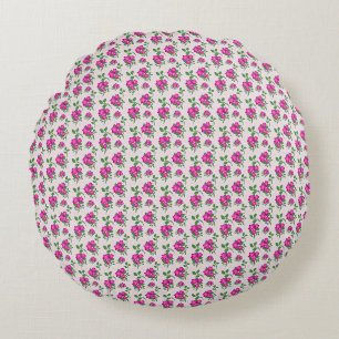Roze bloemloze naadloos patroon Elegante waterve Rond Kussen