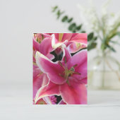 Roze bloemmagie briefkaart (Staand voorkant)