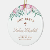 Roze bloemmeisje baptisme gepersonaliseerd God zeg Keramisch Ornament (Links)