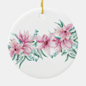 Roze bloemmeisje baptisme gepersonaliseerd God zeg Keramisch Ornament (Achterkant)