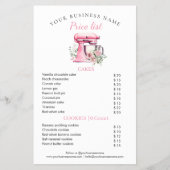Roze Bloemmenger Bakkerij Prijslijst Flyer (Voorkant)