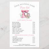Roze Bloemmenger Bakkerij Prijslijst Flyer (Achterkant)