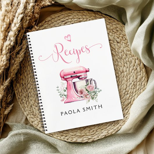 Roze Bloemmenger gepersonaliseerd recept Notitieboek