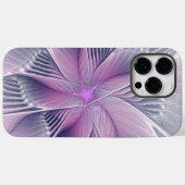  roze bloemmoderne Abstracte fractal kunst Case-Mate iPhone Case (Achterkant (horizontaal))