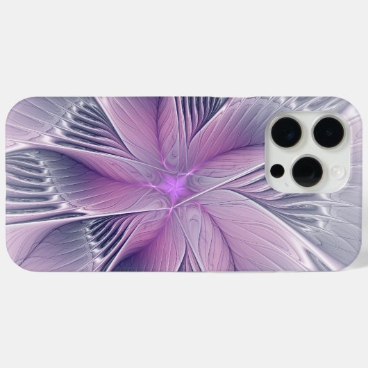  roze bloemmoderne Abstracte fractal kunst Case-Mate iPhone Case (Achterkant (horizontaal))