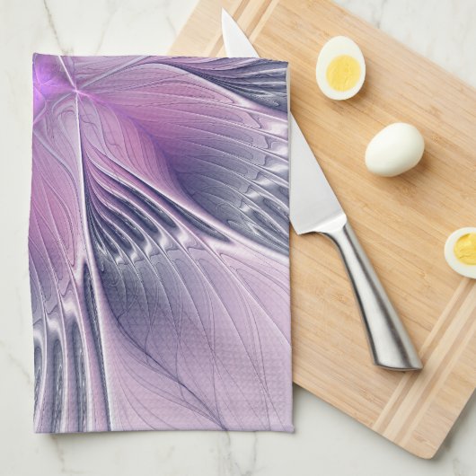 roze bloemmoderne Abstracte fractal kunst Theedoek (Quarter Fold)