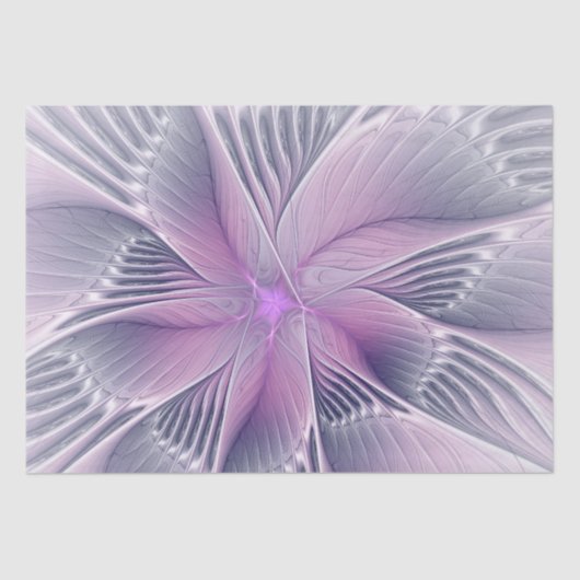  roze bloemmoderne Abstracte fractal kunst Tissuepapier (Voorkant)