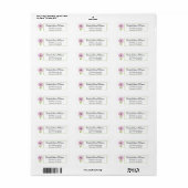 Roze Bloemmonogram Retouradres Etiket (Full Sheet)