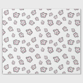 roze bloemmotief inpakpapier (Vlak)