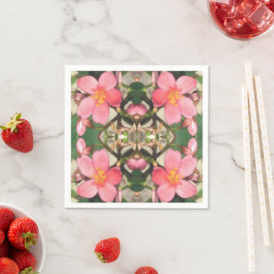 Roze Bloemmotief Servet