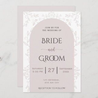 Roze bloemontwerp & gouden roos touch bruiloft kaart