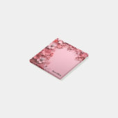 roze bloemontwerp op roze achtergrond post-it® notes (Schuin)