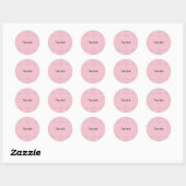 Roze bloemontwerp ronde sticker (Vel)